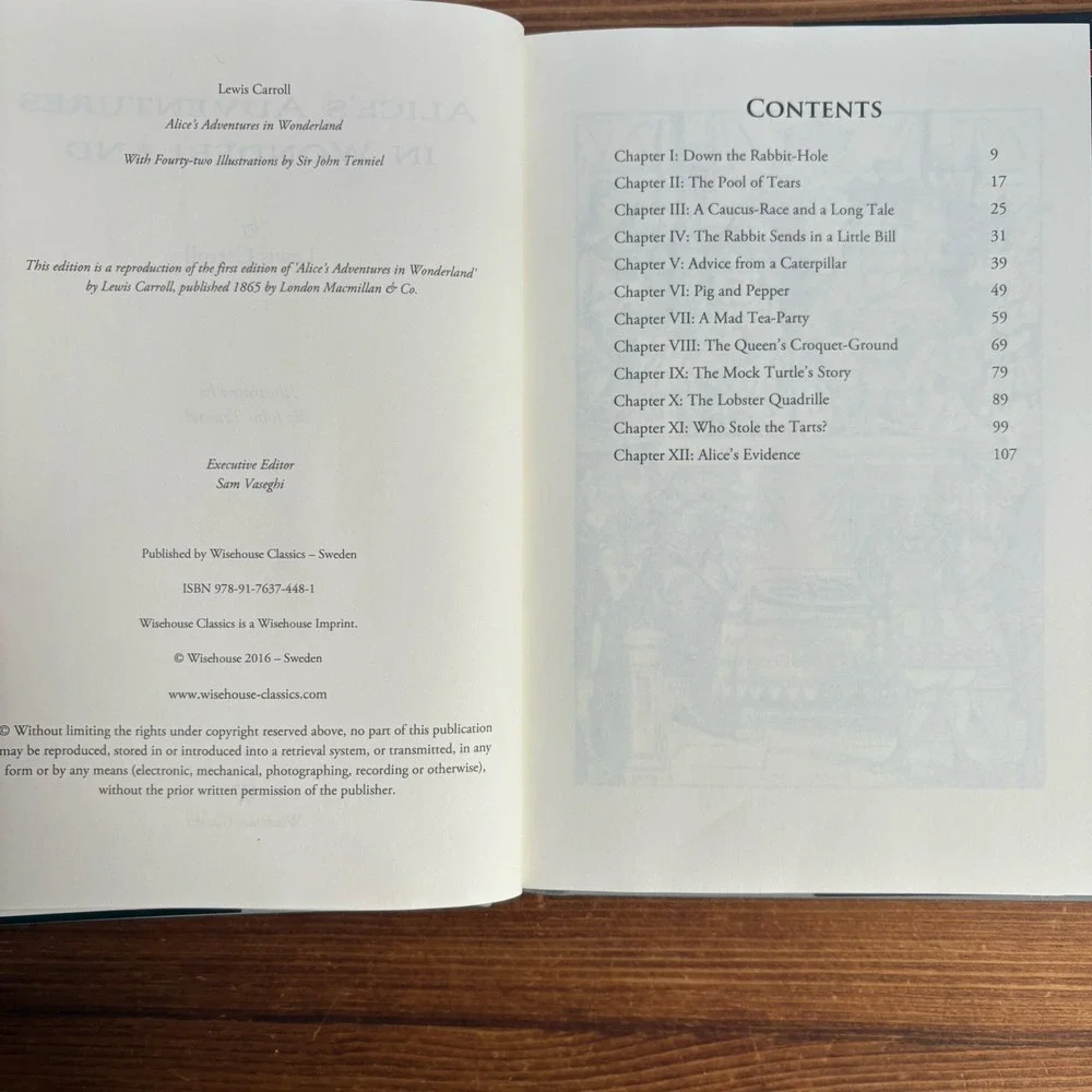Alice's Adventures in Wonderland Lewis Carroll Wisehouse Classics Hardcover